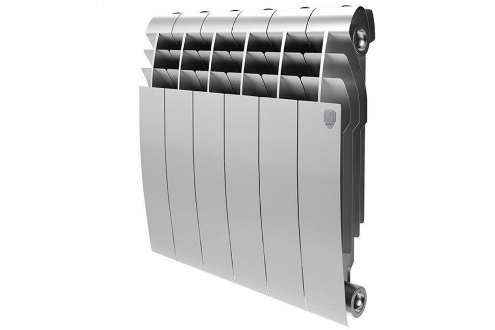 Радиатор биметаллический секционный Royal Thermo Biliner Silver Satin 350 10 секций, боковое подключение