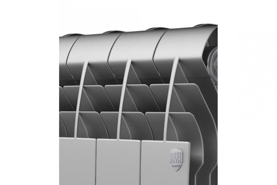 Радиатор биметаллический секционный Royal Thermo Biliner Silver Satin 350 10 секций, боковое подключение