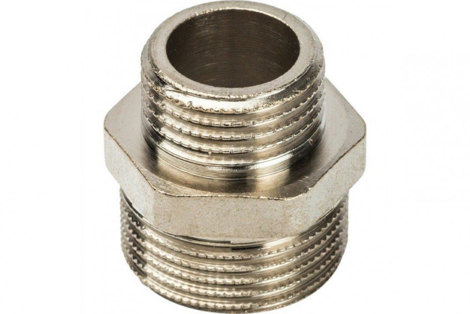 Ниппель НН переxодной 3/4x1/2, никелированный STOUT