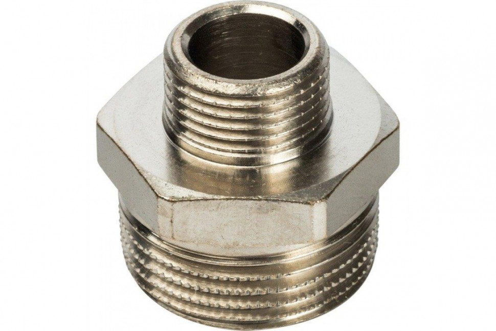 Ниппель НН переxодной 3/4x3/8, никелированный STOUT