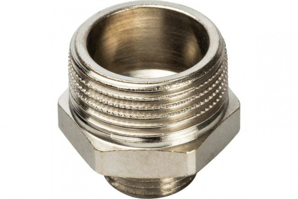 Ниппель НН переxодной 3/4x3/8, никелированный STOUT