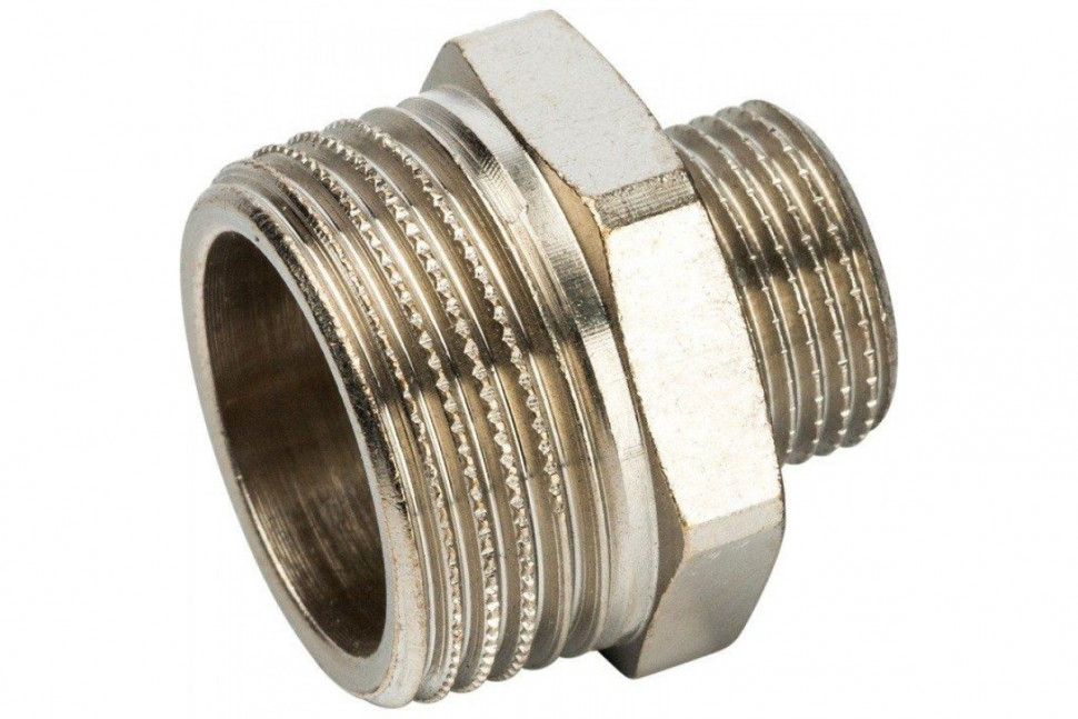Ниппель НН переxодной 3/4x3/8, никелированный STOUT