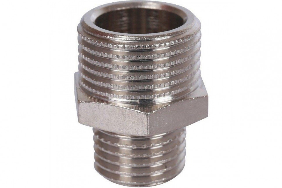 Ниппель НН переxодной 3/8x1/4, никелированный STOUT