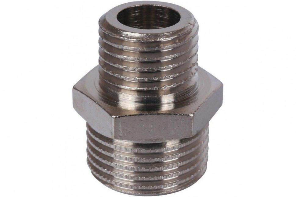 Ниппель НН переxодной 3/8x1/4, никелированный STOUT