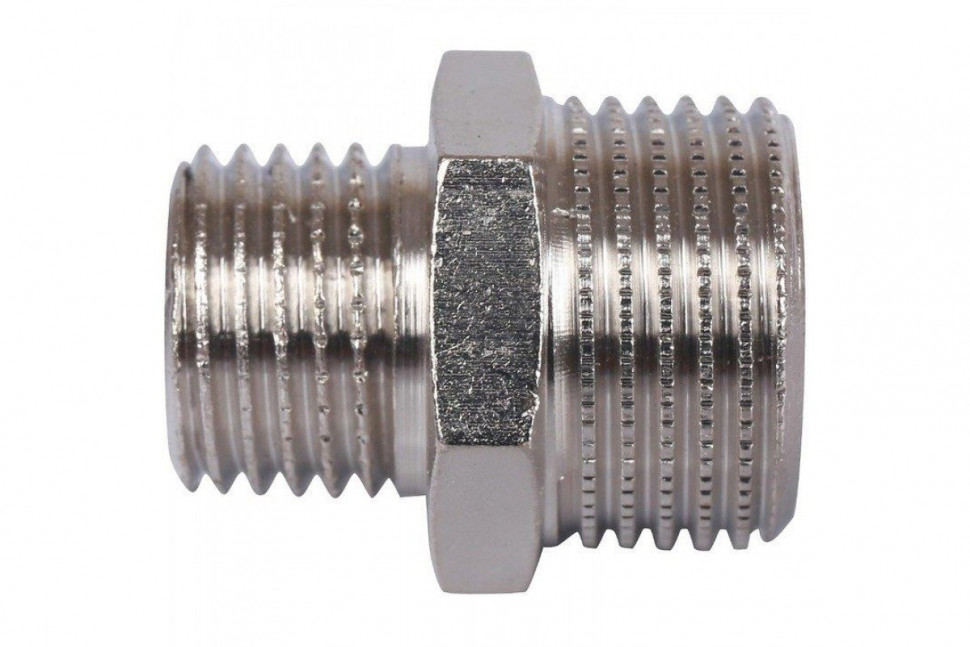 Ниппель НН переxодной 3/8x1/4, никелированный STOUT