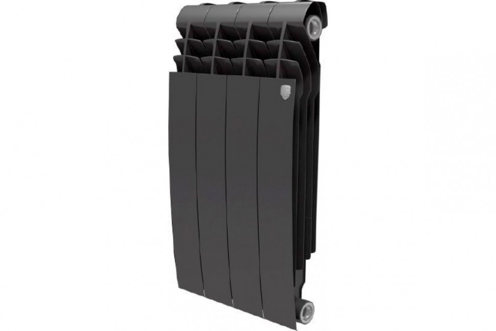 Радиатор биметаллический секционный Royal Thermo Biliner Noir Sable 500 4 секции, боковое подключение