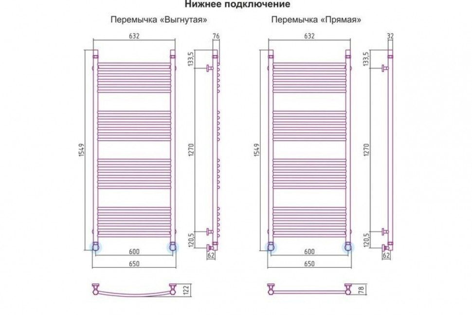 Полотенцесушитель водяной БОГЕМА+ прямая 1500х600 Сунержа