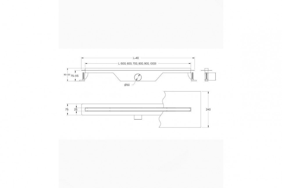 Душевой лоток Daveti Premium ULTRA SLIM 80 см