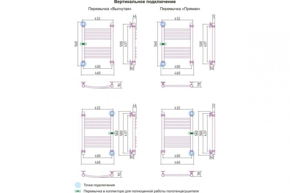 Полотенцесушитель водяной БОГЕМА+ прямая 500х400 Сунержа
