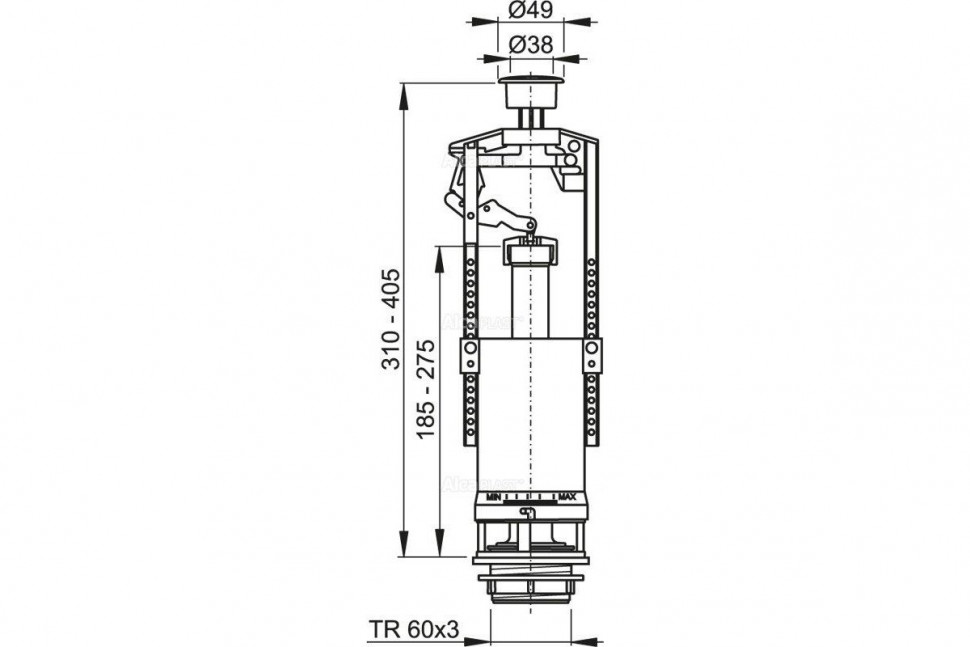 Сливной механизм со стоп кнопкой Alcaplast A2000