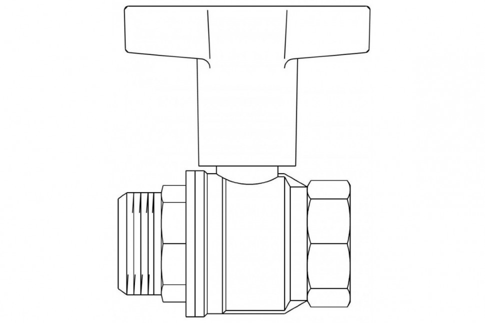 Кран шаровый 1 1/4" НВ маховик пластмассовый Optibal Oventrop
