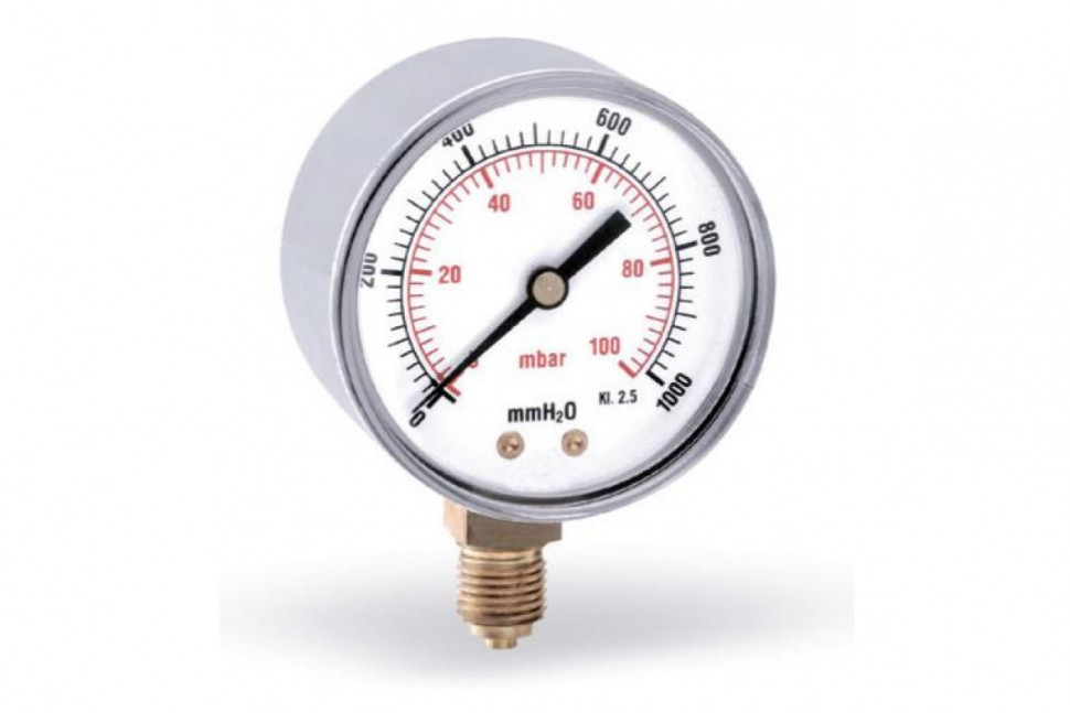 Манометр радиальный на газ 63 мм 1/4", 0-0,06 бар Watts F+R260