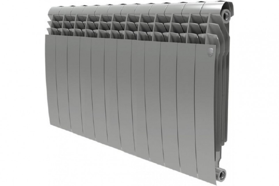 Радиатор биметаллический секционный Royal Thermo Biliner Silver Satin 500 12 секций, боковое подключение