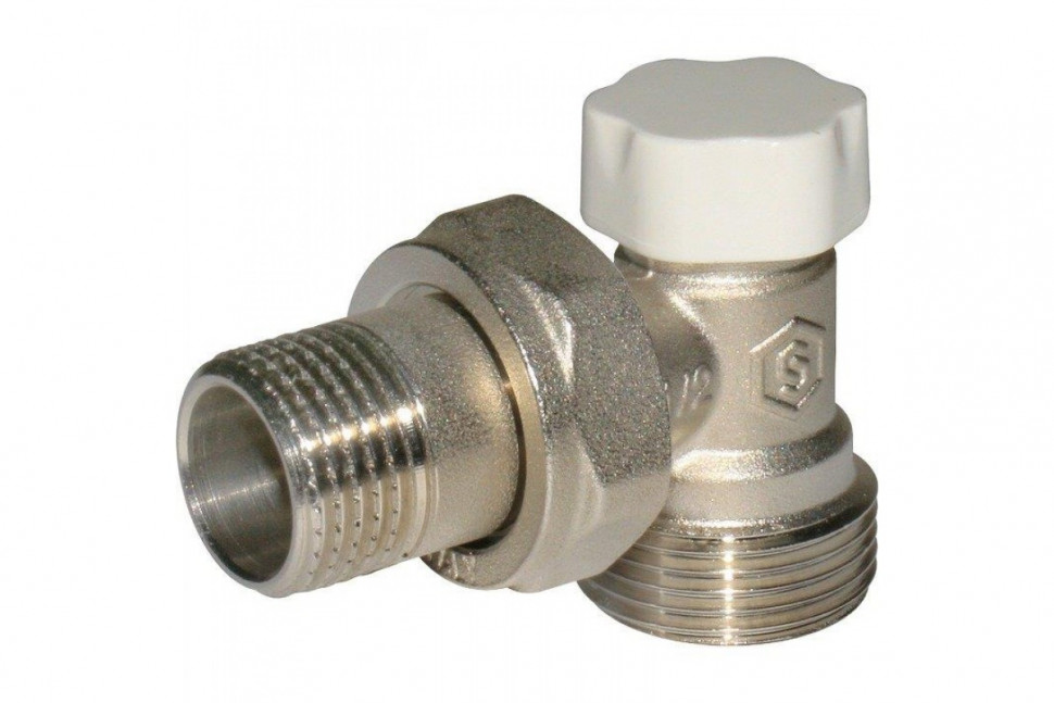 Клапан запорно-балансировочный 1/2"х3/4"ЕК, угловой STOUT