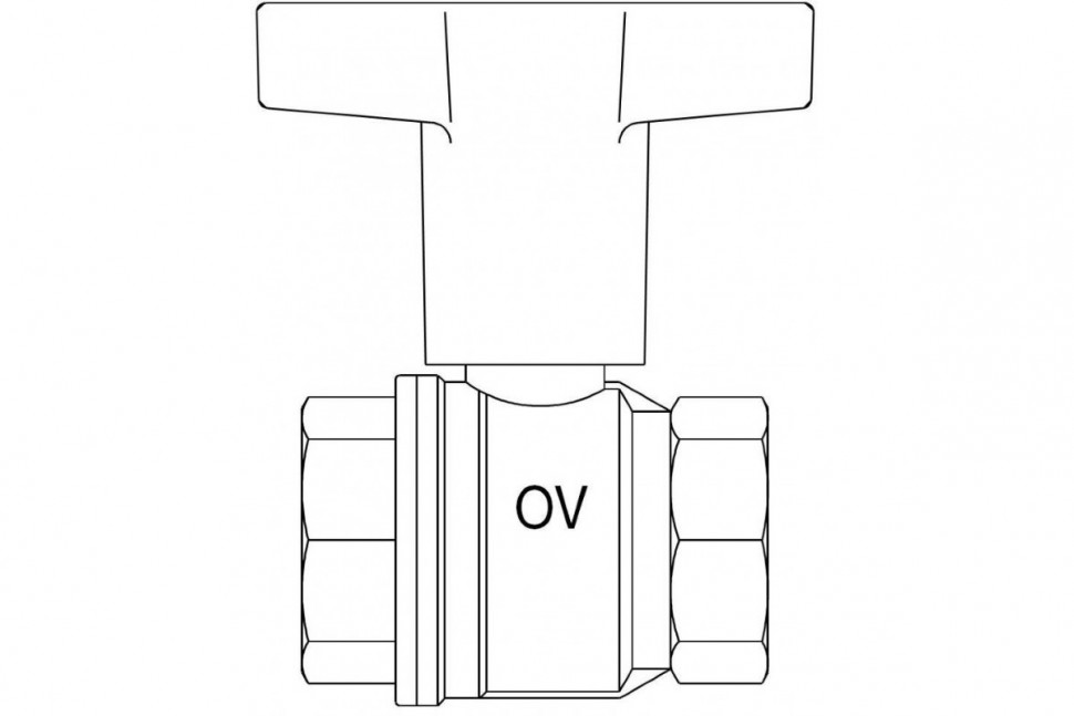 Кран шаровый 1/2" ВВ маховик пластмассовый Optibal Oventrop