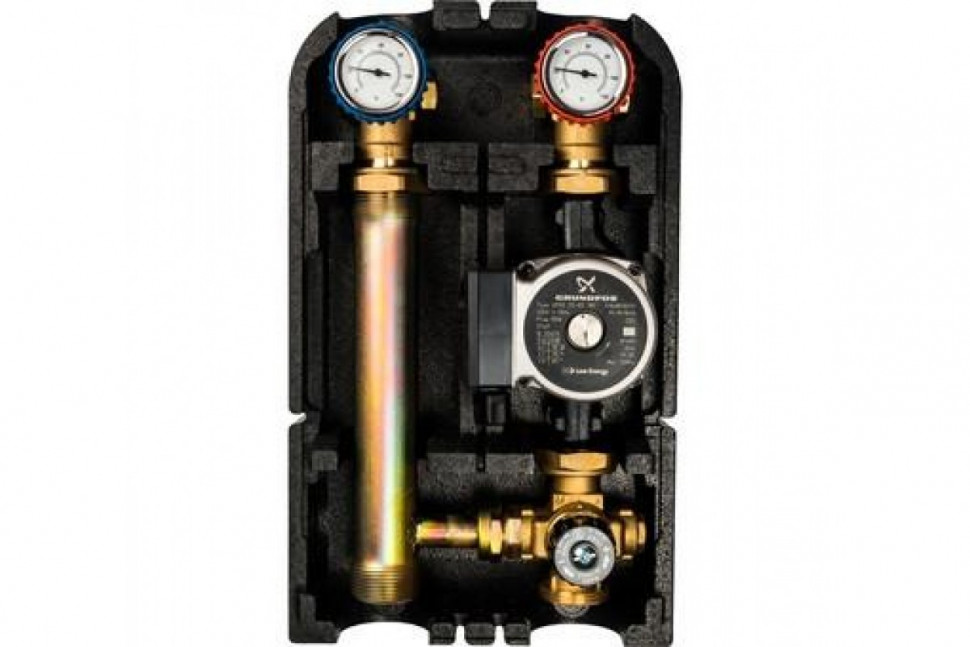 Насосная группа со смесителем 1" с насосом Grundfos UPSO 25-65 180 STOUT