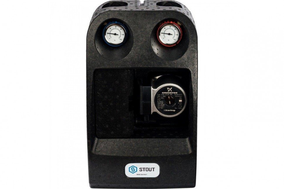 Насосная группа со смесителем 1" с насосом Grundfos UPSO 25-65 180 STOUT