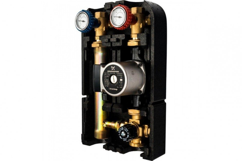 Насосная группа со смесителем 1" с насосом Grundfos UPSO 25-65 180 STOUT