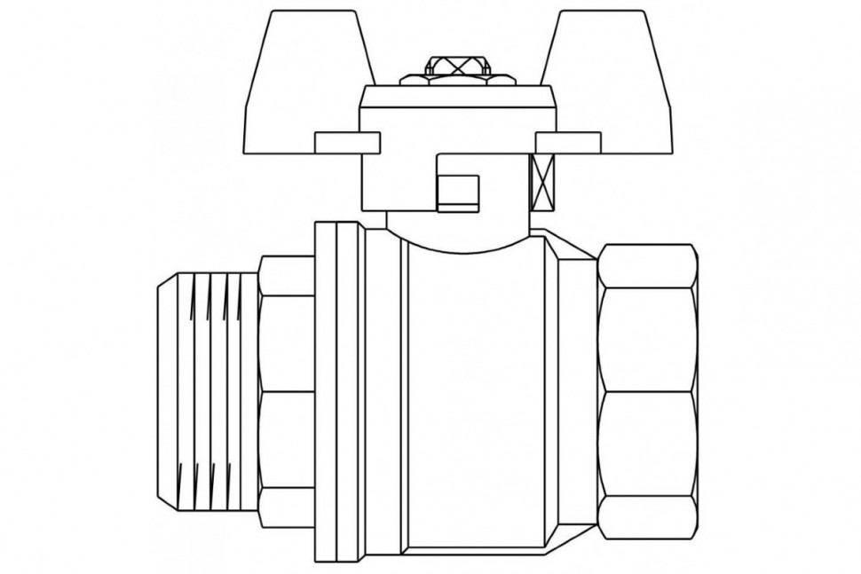 Кран шаровый 1/2" НВ маховик из алюминия Optibal Oventrop