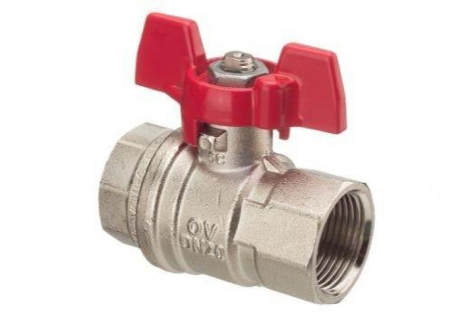 Кран шаровый 3/4" ВВ маховик из алюминия Optibal Oventrop