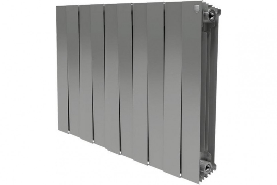 Радиатор биметаллический секционный Royal Thermo PianoForte Silver Satin 500 10 секций, боковое подключение
