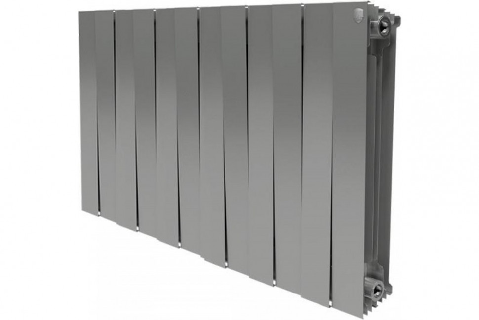 Радиатор биметаллический секционный Royal Thermo PianoForte Silver Satin 500 12 секций, боковое подключение