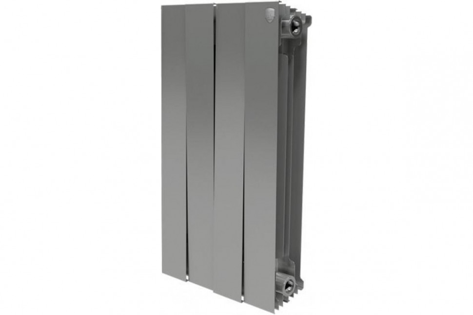 Радиатор биметаллический секционный Royal Thermo PianoForte Silver Satin 500 4 секции, боковое подключение