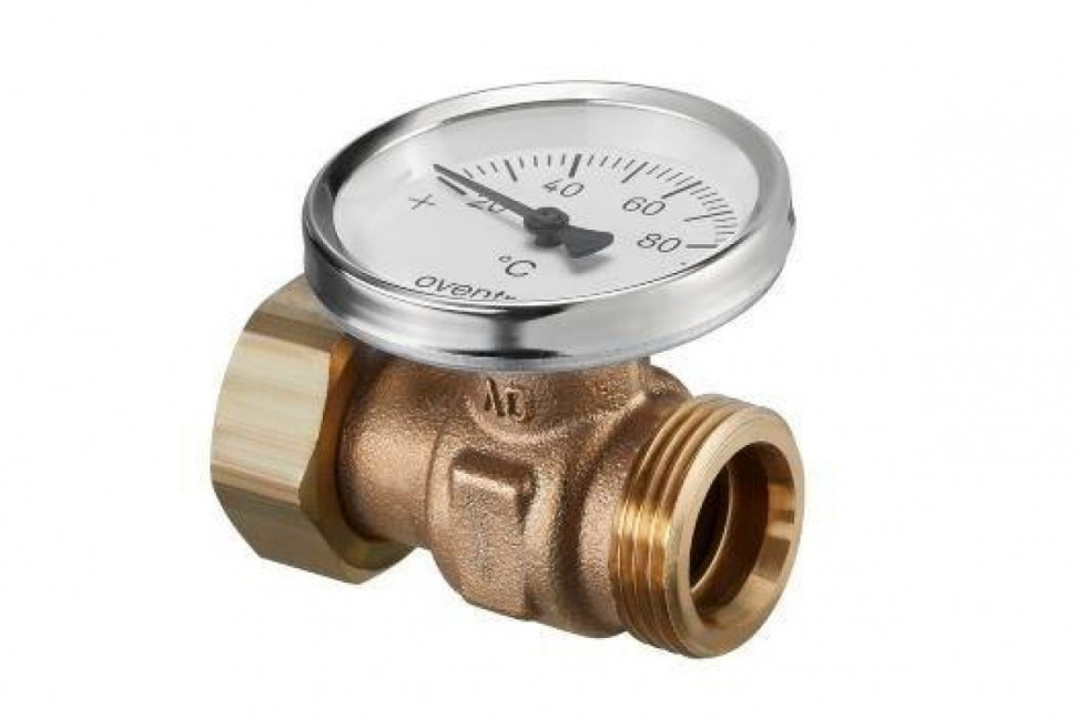 Монтажное шасси термометра Ду 20, 1", PN 10 с термометром (20-80°C) Oventrop