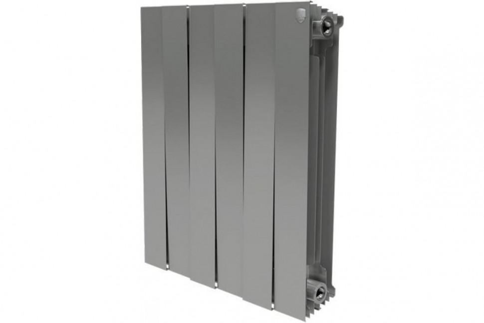 Радиатор биметаллический секционный Royal Thermo PianoForte Silver Satin 500 6 секций, боковое подключение