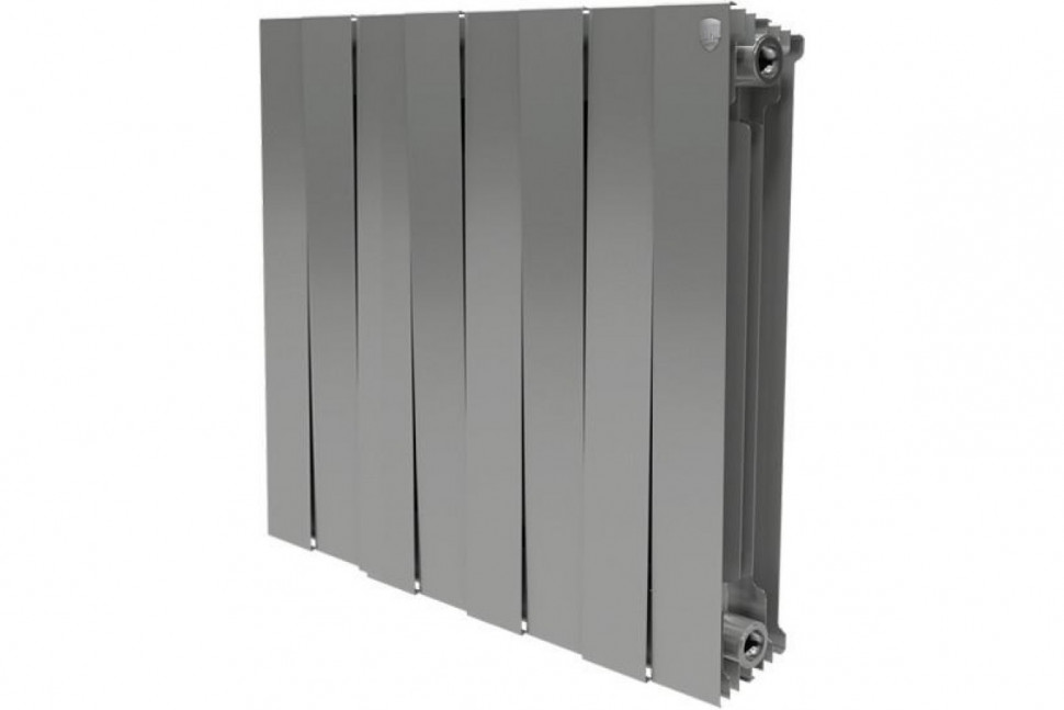 Радиатор биметаллический секционный Royal Thermo PianoForte Silver Satin 500 8 секций, боковое подключение