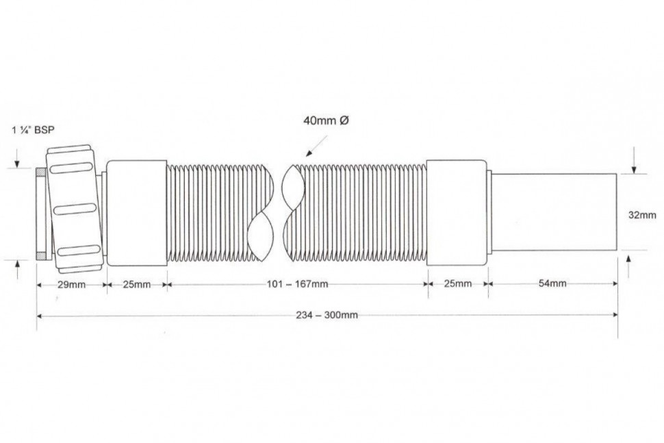 Гофра для раковины 32/40 300 мм McALPINE MRMF1-03