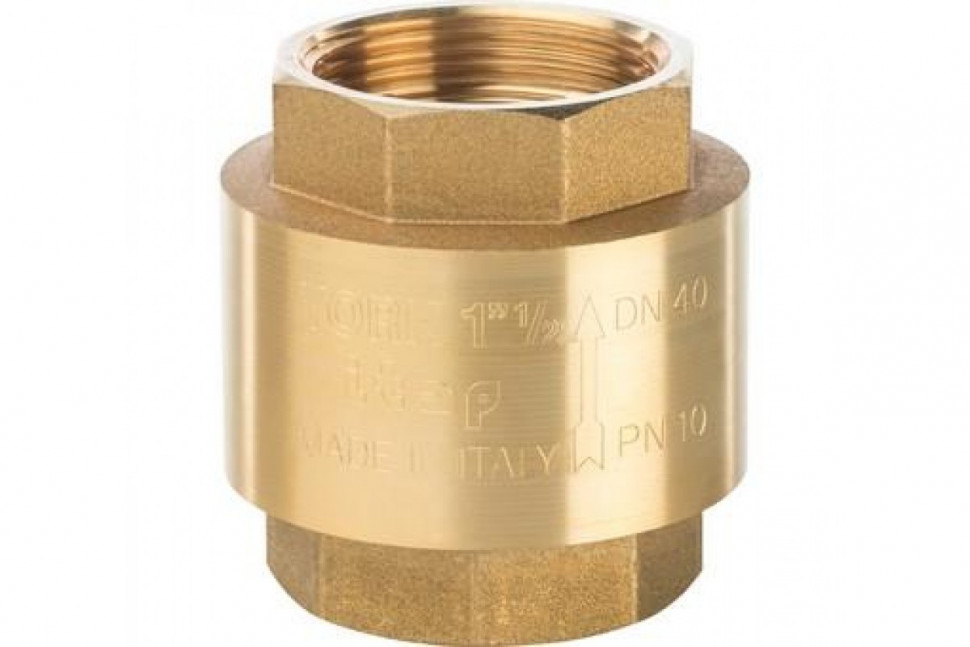 Клапан обратный пружинный муфтовый 1 1/2" с пластиковым седлом STOUT