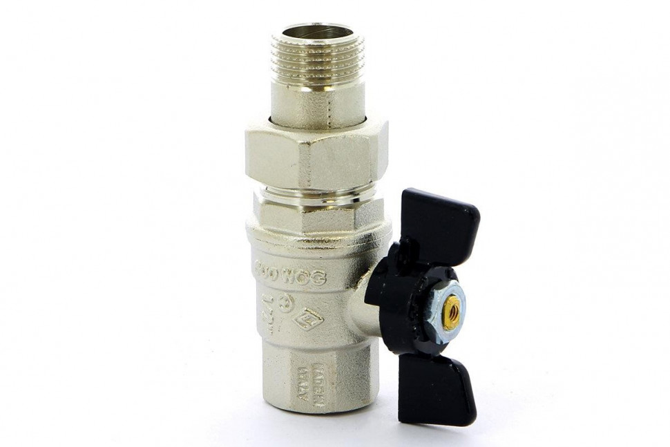 Кран шаровый со сгоном бабочка 1/2" Bugatti