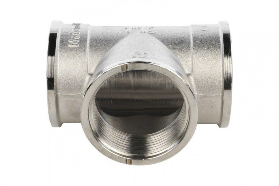 Тройник ВВ 1 1/2", никелированный STOUT