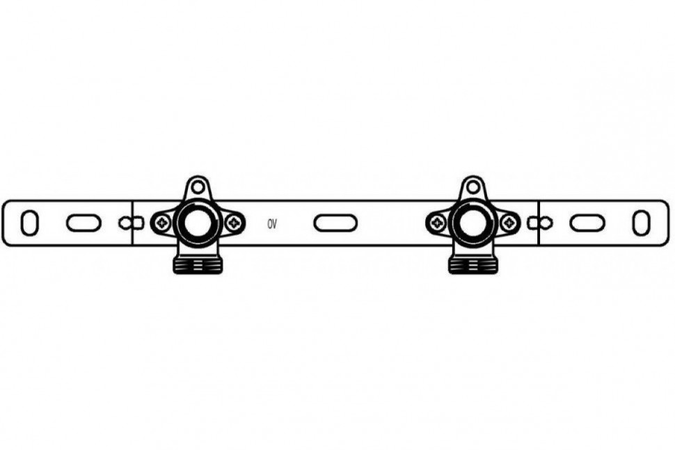 Шина монтажная с отводами Cofit S 3/4" НР x 1/2" х 100 мм с изогнутым крепежом Oventrop
