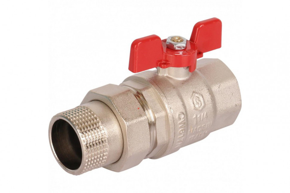 Кран шаровой полнопроходной ВР/НР 1 1/4" американка, ручка бабочка EPDM STOUT