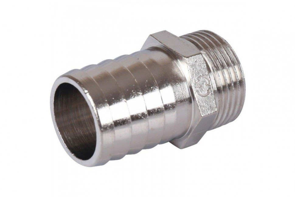 Штуцер НР 3/4"x25, никелированный STOUT