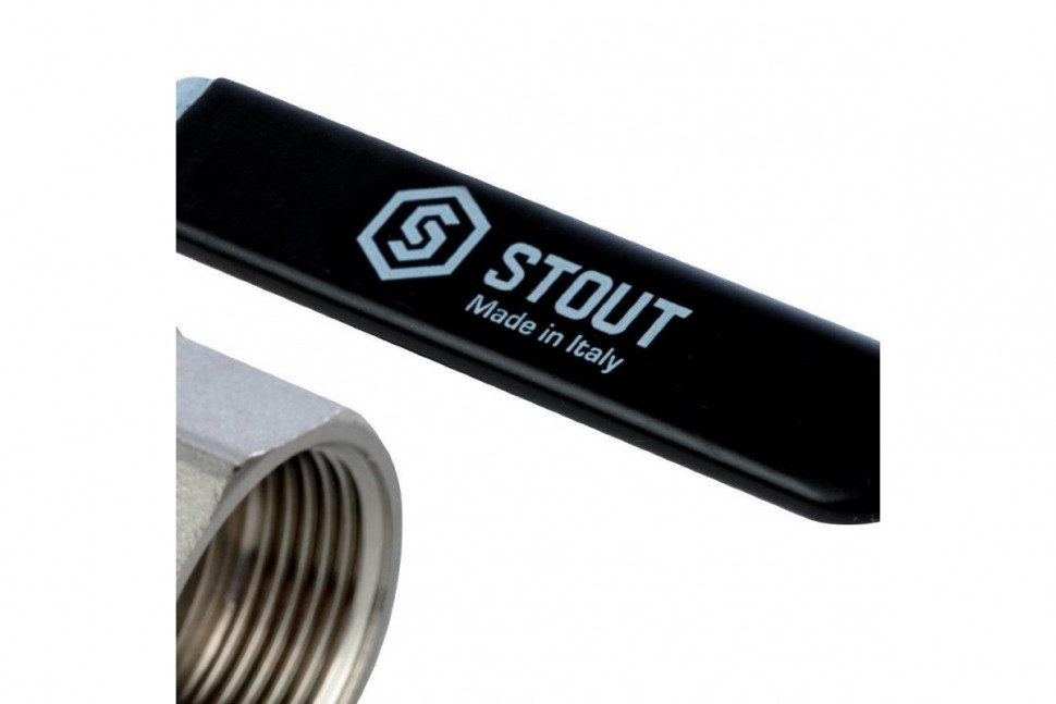 Кран шаровой полнопроходной ВР/НР 1 1/4", ручка рычаг STOUT