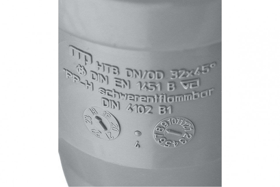 Отвод канализационный HTB 32 45° Ostendorf