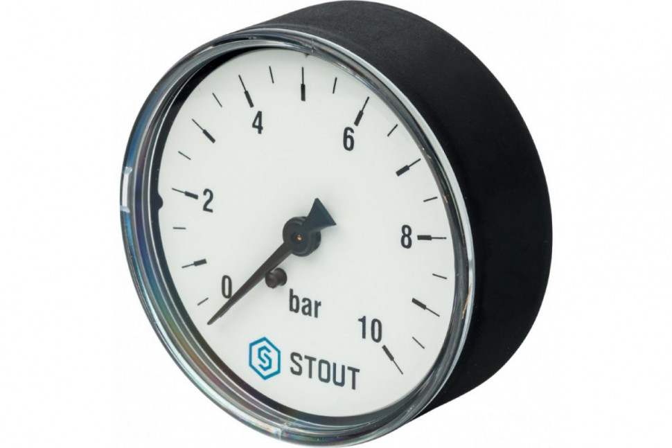 Манометр аксиальный 63 мм 1/4", 0-10 бар STOUT