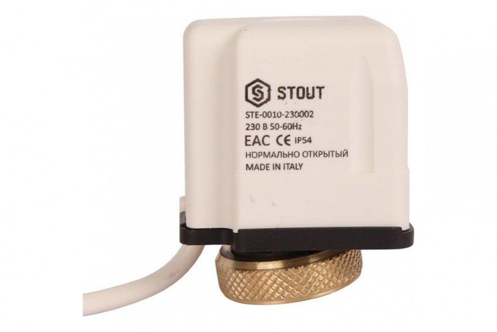 Электротермический компактный сервопривод, нормально открытый, 230 В STOUT