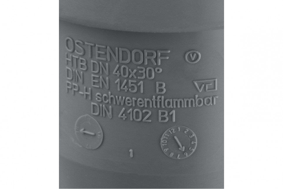 Отвод канализационный HTB 40 30° Ostendorf