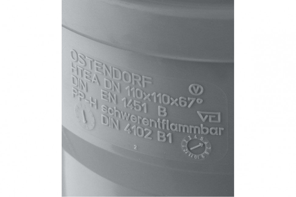 Тройник канализационный HTEA 110х110/67° Ostendorf