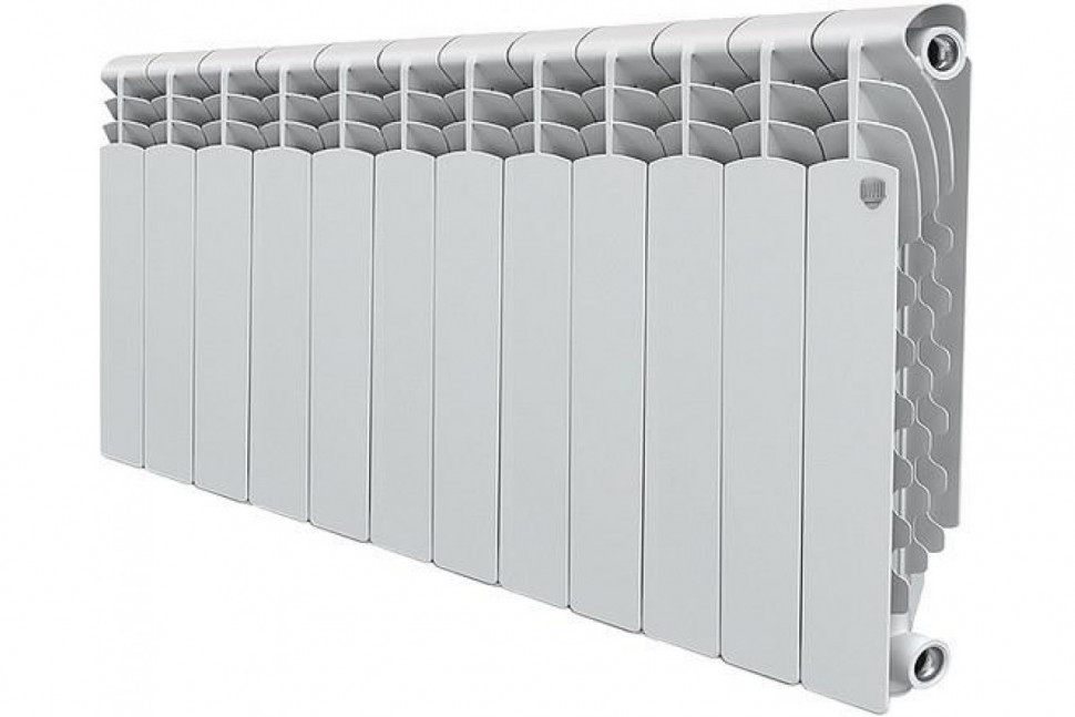 Радиатор алюминиевый секционный Royal Thermo Revolution 350 12 секций, боковое подключение, белый