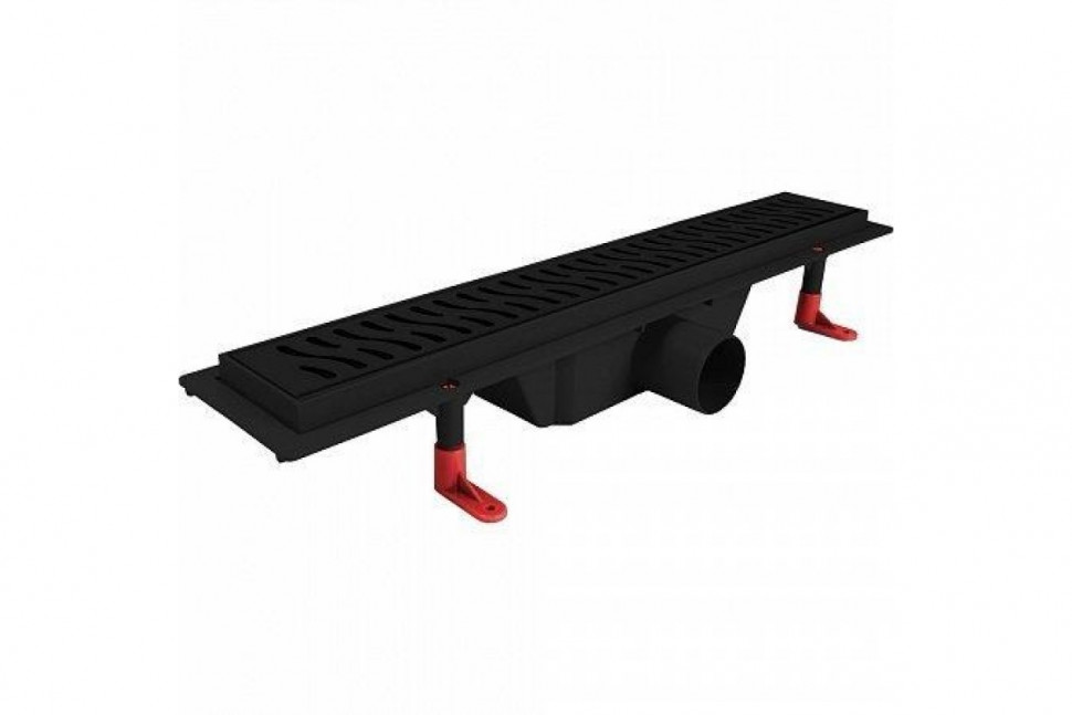 Душевой лоток 700 мм боковой слив D 50, черный Harmony Black Edition Miano