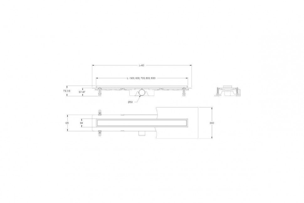 Душевой лоток Daveti Premium BASIC ABS 50 см