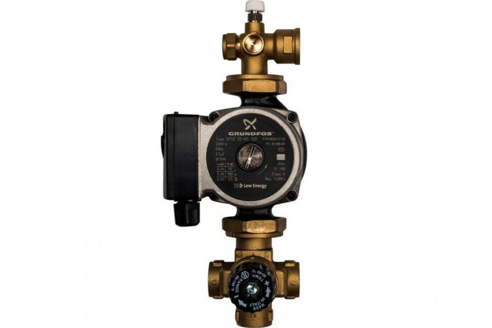 Насосно-смесительный узел с термостатическим клапаном и насосом Grundfos UPSO 25-65 130 STOUT