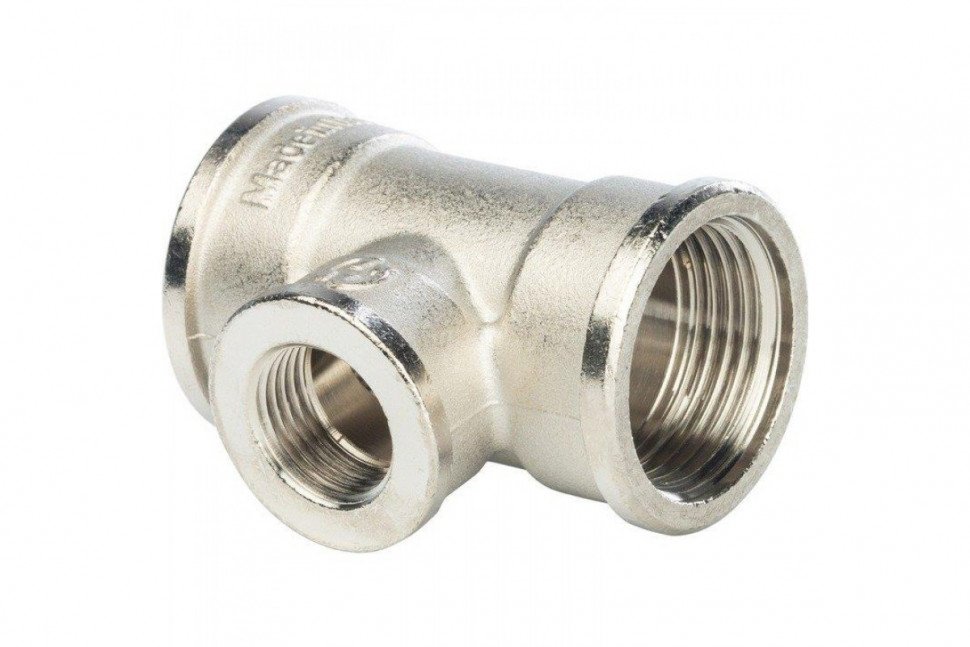 Тройник ВВ переxодной 1"x1/2x1", никелированный STOUT