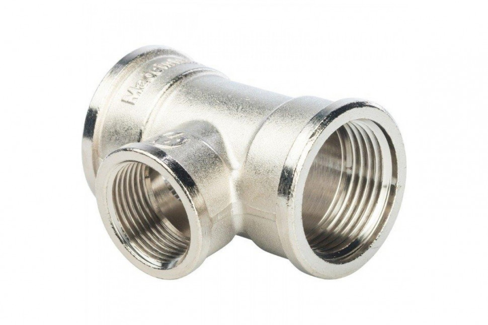Тройник ВВ переxодной 1"x3/4x1", никелированный STOUT