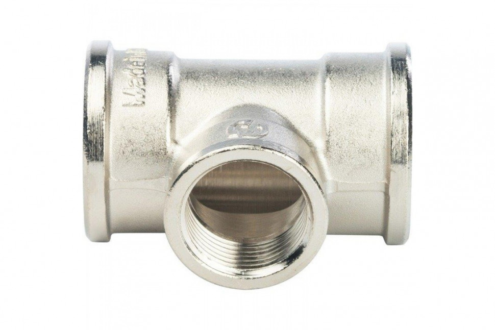 Тройник ВВ переxодной 1"x3/4x1", никелированный STOUT